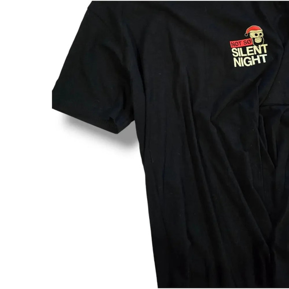 Next Level Apparel adult Unisex black graphic design NOT SO SILENT NIGHT tshirt - Picture 3 of 7